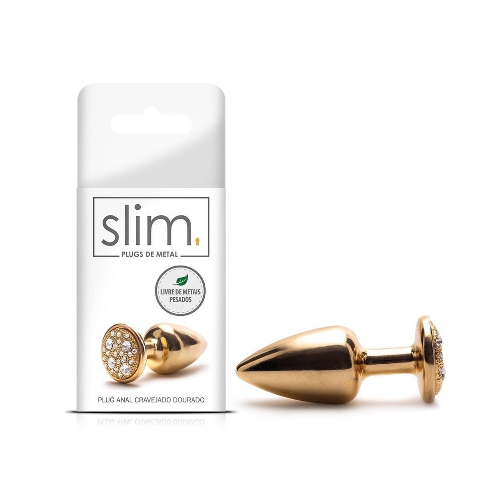 plug_anal_cravejado_dourado Plug Anal Aço Inox Dourado - Imagem 1