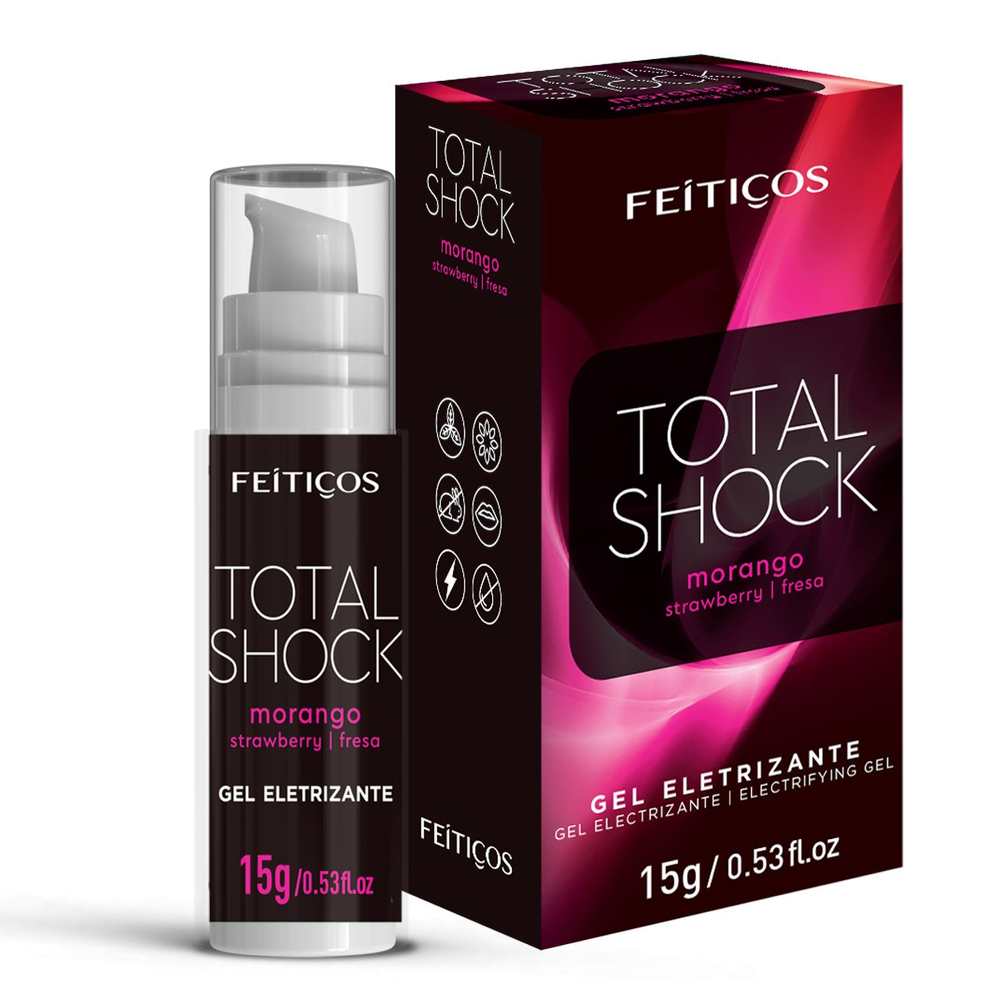 total_shock_morango_gel_eletrizante_airless_15g_ Total Shock - Gel Eletrizante - Sabor: Morango - 15gr - Feitiços - Imagem 1