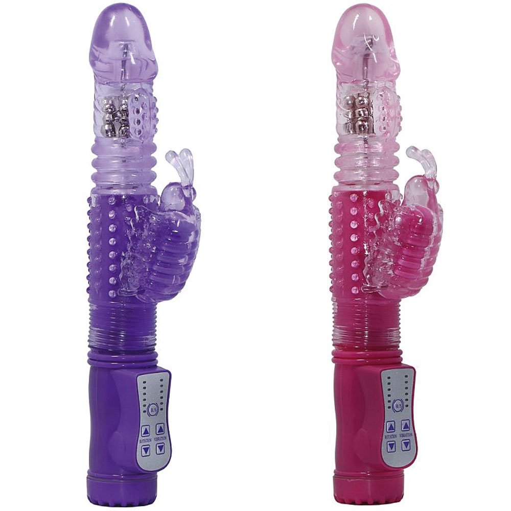 vibardorvaievem_borboleta Vibrador Rotativo Borboleta - 36 Vib/8 Rot - Cor: Roxo; Tam: 28cm - Imagem 1
