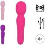 Massageador varinha mágica texturizado - 10 vibra - Recarregável