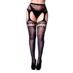 Meia calca arrastao tipo cinta-liga - Y2026 - Cor: Preto