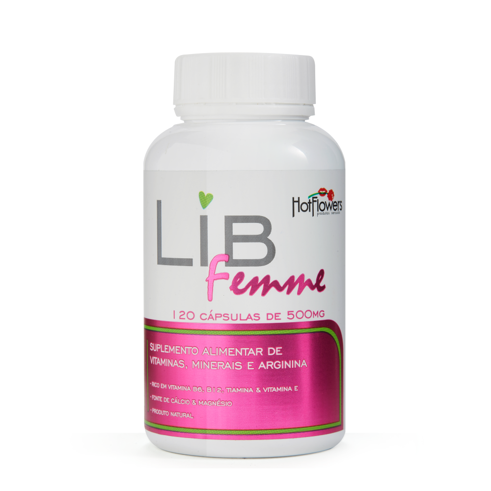 Lib_Femme_Hotflowers Lib Femme Capsulas - Suplemento Alimentar - 500mg - Hot Flowers - Imagem 1