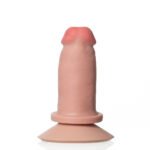 Dildo Upper Realístico Ventosa TOM - Bege - 14 X 3,5 cm