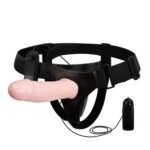 Cinta Peniana com Capa Peniana e Vibro - 15,5 X 4,2cm - Cor Nude - Multivelovidades, a pilha - 7331 -