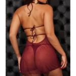 Camisola em Tule e Cirré, acomp Calcinha Regulavel - 2606 - - Imagem 2