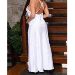 Camisola Longa em Cetim e Renda - Acomp. Calcinha Fio - 683 - - Imagem 2