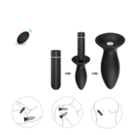 Kit 3 Plugs Anal Roar - 9 vib./Recarregavel/CR - 5968 - Cor: Preto - Imagem 2